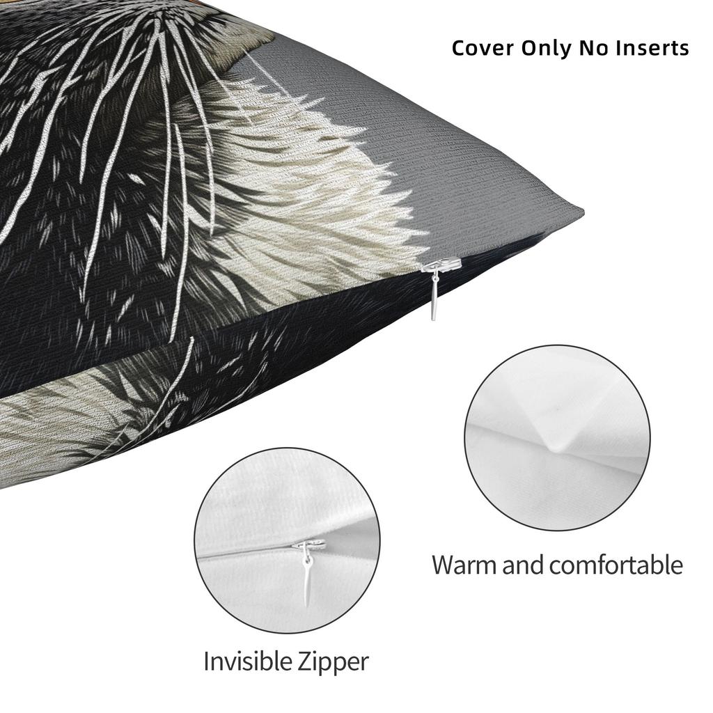 Adorable Animal-Printed Pillow Cover Soft Cushion Cover Cute Funny Pillow Case For Living Room Chair
