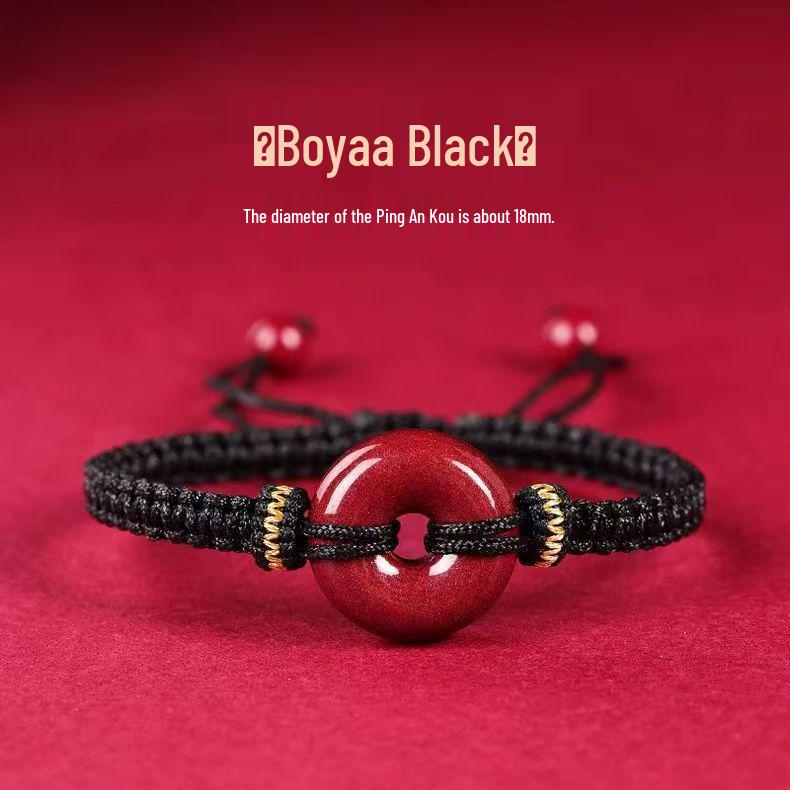 Cinnabar Zodiac Bracelet: Red String with Purple Gold Sand Accent, Hand-Woven Gift for Men and Women.
