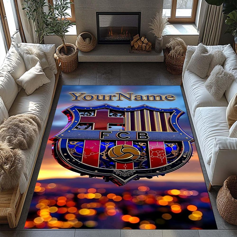 Fc Barcelona Personalized Name Floor Rug Office Rug Suitable for Bedrooms Kitchen Balcony Outdoor Antislip Carpet Anime Office Decor