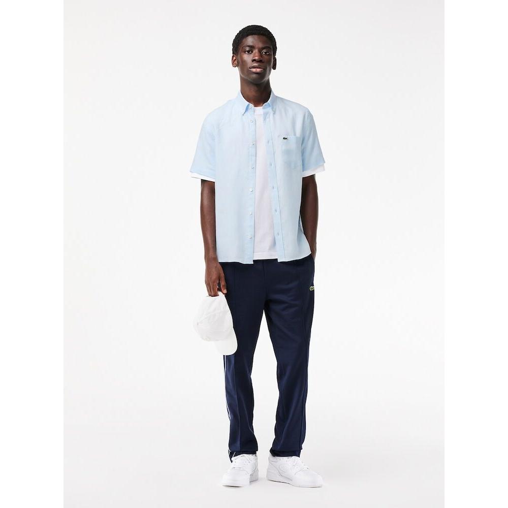 LacoSte Men S Linen Short Sleeve Shirt Ch5699 54g T01 q2nCh5699 54gT01