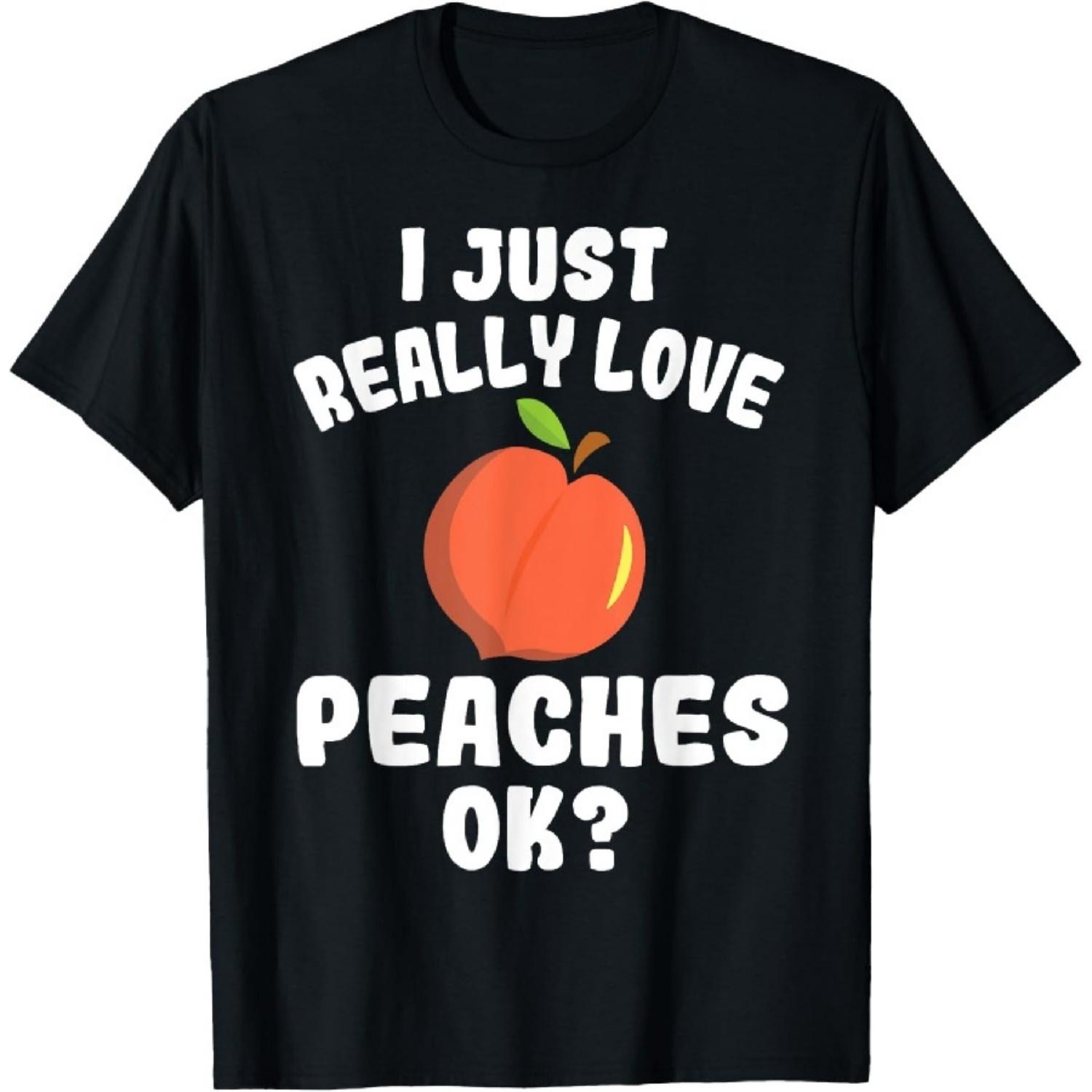 Я просто очень люблю персики, ладно, милая футболка для любителей персиков XXXXXL разноцветный