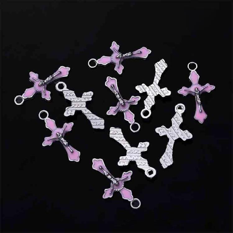 20Pieces Necklace Making Pendant For DIY Handmade Jewelry Tiny Crucifix Pendant