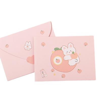 Lovely Bear Greeting Card Cartoon Animal Greeting Card Envelope Postcar Letter Paper Rabbits Memos Card for Student