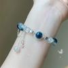 Niche Design Gradient Blue Crystal Beads Bracelet For Women Girls Korean Sweet Star Tassel Bracelet Friendship Jewelry Gifts