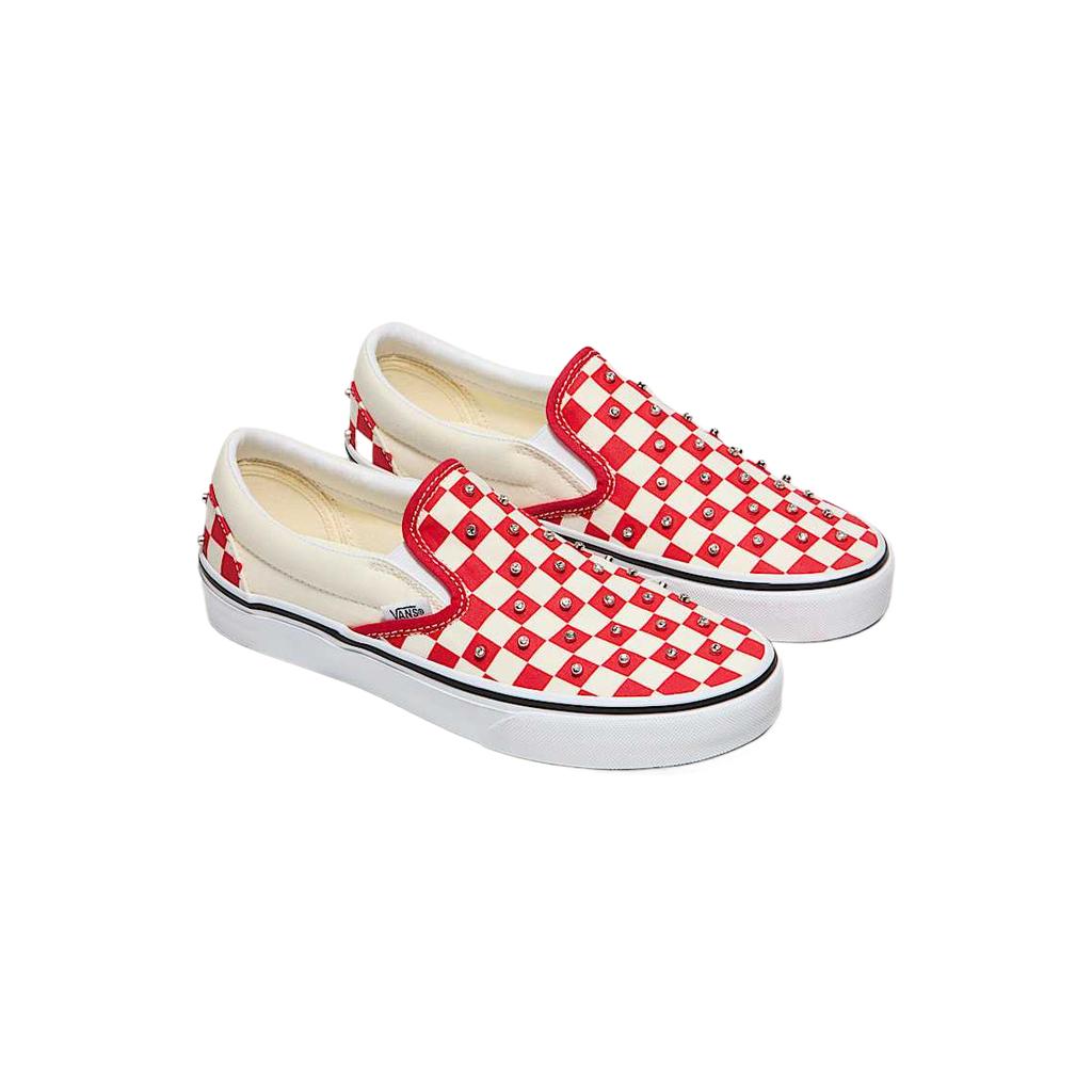 Vans Classic Slip-On Comfortable Versatile Simple Fashion Durable Low-Top Canvas Shoes Unisex Sneakers Red VN000D6YIZQ