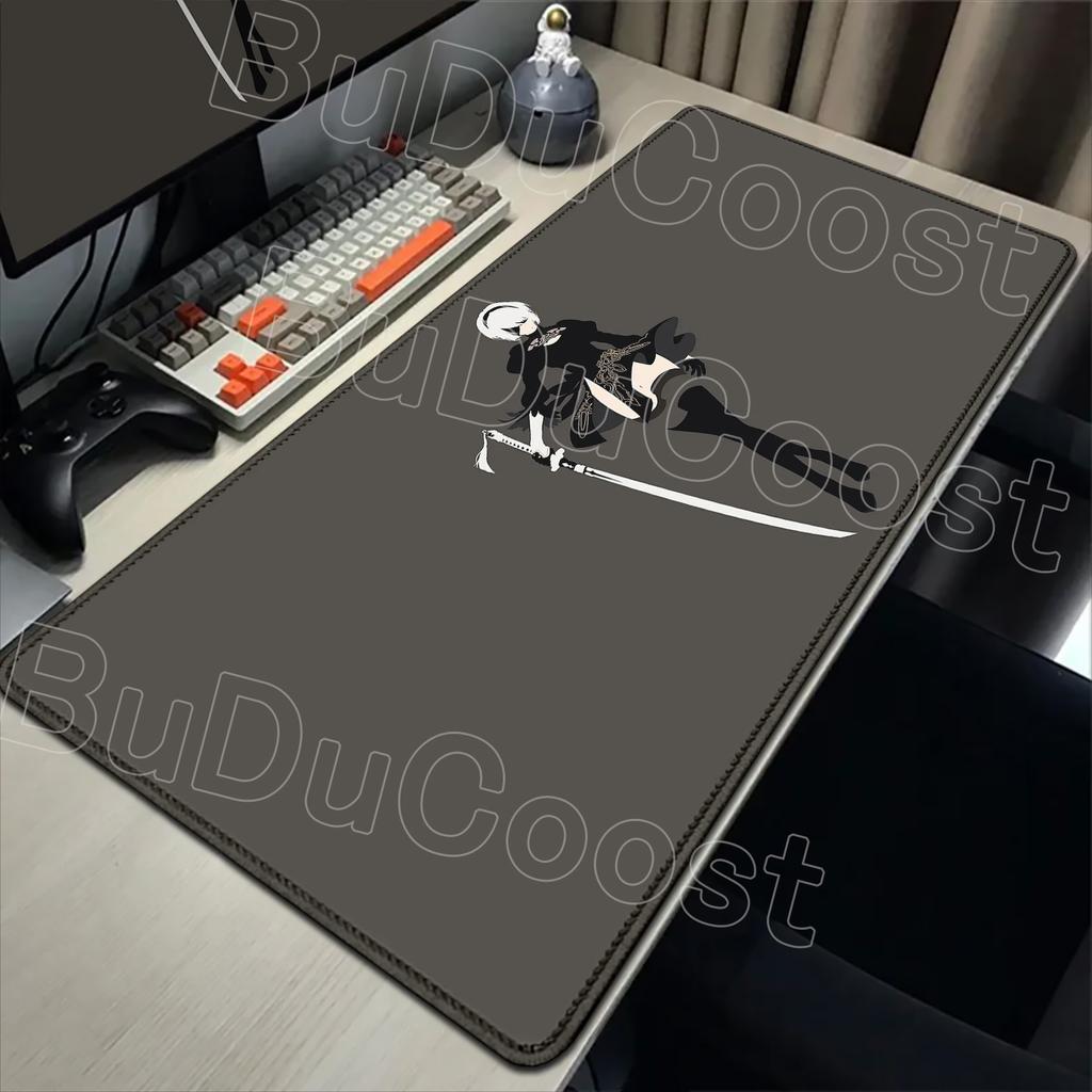 E-sports Pretty NieR:Alfombrilla de ratón Automata 2B Alfombrilla de goma grande para mesa Alfombrilla de ratón para juegos de PC Alfombrilla para escritorio de portátil Alfombrilla antideslizante para teclado de ordenador