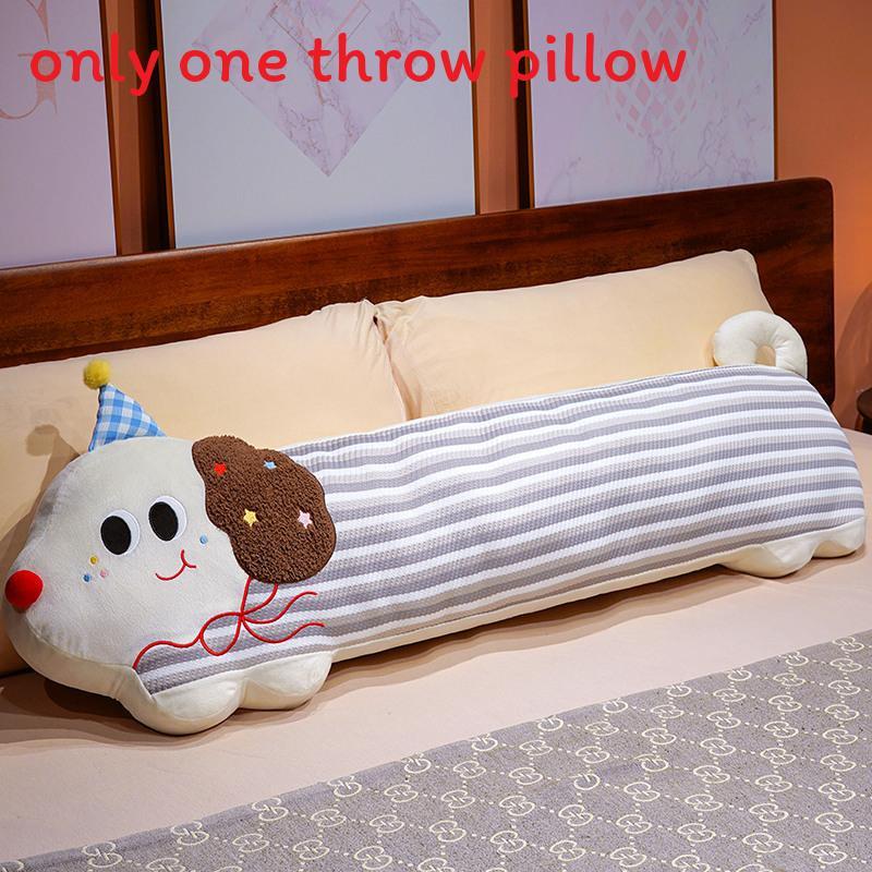 Ice Silk Long Body Pillow With Cute Animal Dog Pattern For Bedroom Sleep Comfort