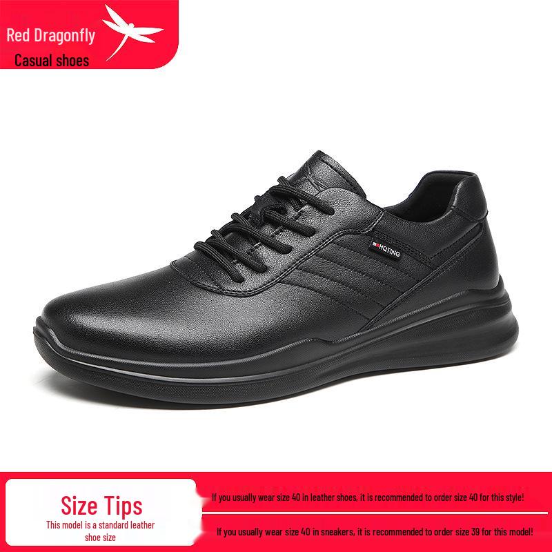 Red Dragonfly Men s Spring Sports Casual Genuine Leather Waterproof Shoes 40