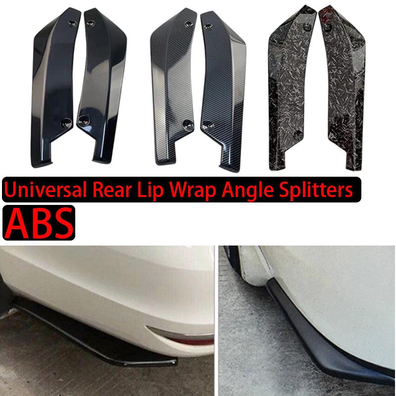 2pcs Rear Bumper Strip Lip Spoiler Diffuser Splitter Scratch Protector Winglets Rear Lip Wrap Angle Splitters Universal