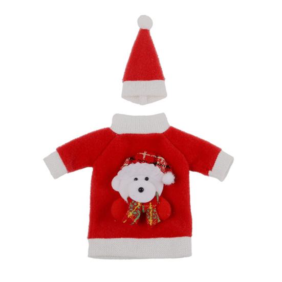 Christmas Wine Bottle Cover Champagne Beer Red Wine Bottle Sweater with Santa Hat Xmas Bottle Bag Holiday Party Supplies