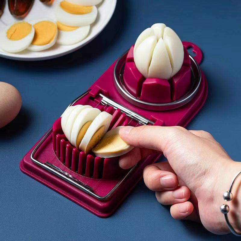 Egg Slicer For Hard Boiled Eggs, Multipurpose Boiled Egg Slicers Cutter, Stainless Steel Wire With 2 Slicing Styles