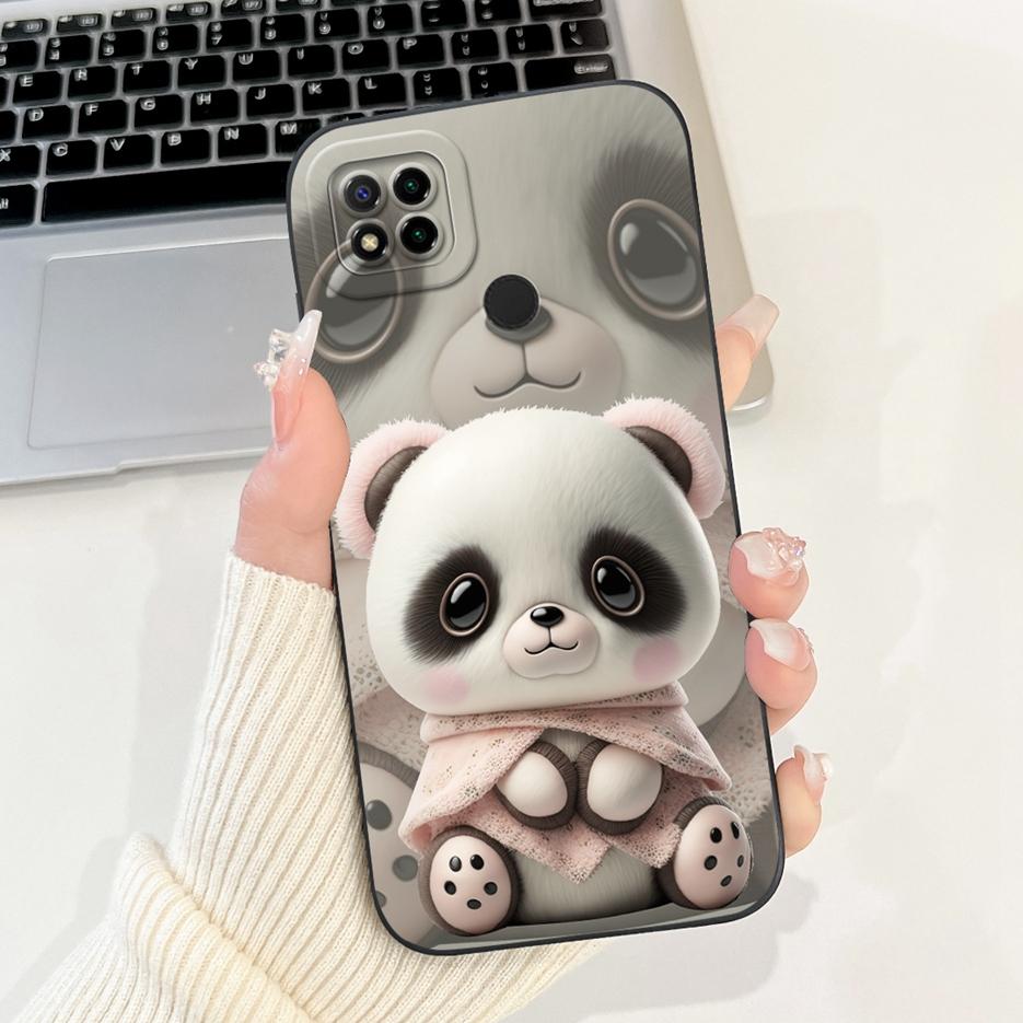 Für Xiaomi Redmi 9C Hülle Niedliche Panda Cartoon Abdeckung Stoßfest Weiche TPU Handyhülle Für Xiaomi Redmi 9C NFC Redmi9C Rückabdeckung Taschen