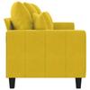 3 Seater Yellow Sofa 180 cm Velvet