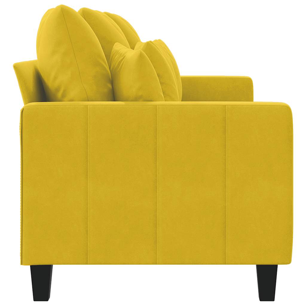 3 Seater Yellow Sofa 180 cm Velvet