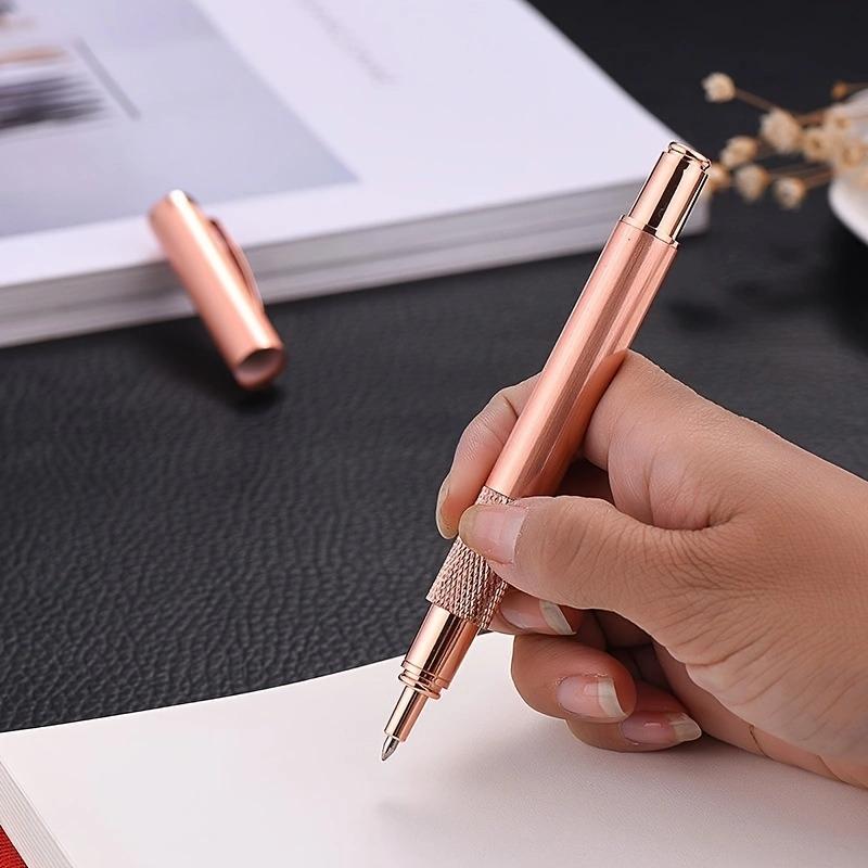 Stylo signature en métal de luxe de haute qualité, stylo à bille pour l'écriture professionnelle (encre noire)