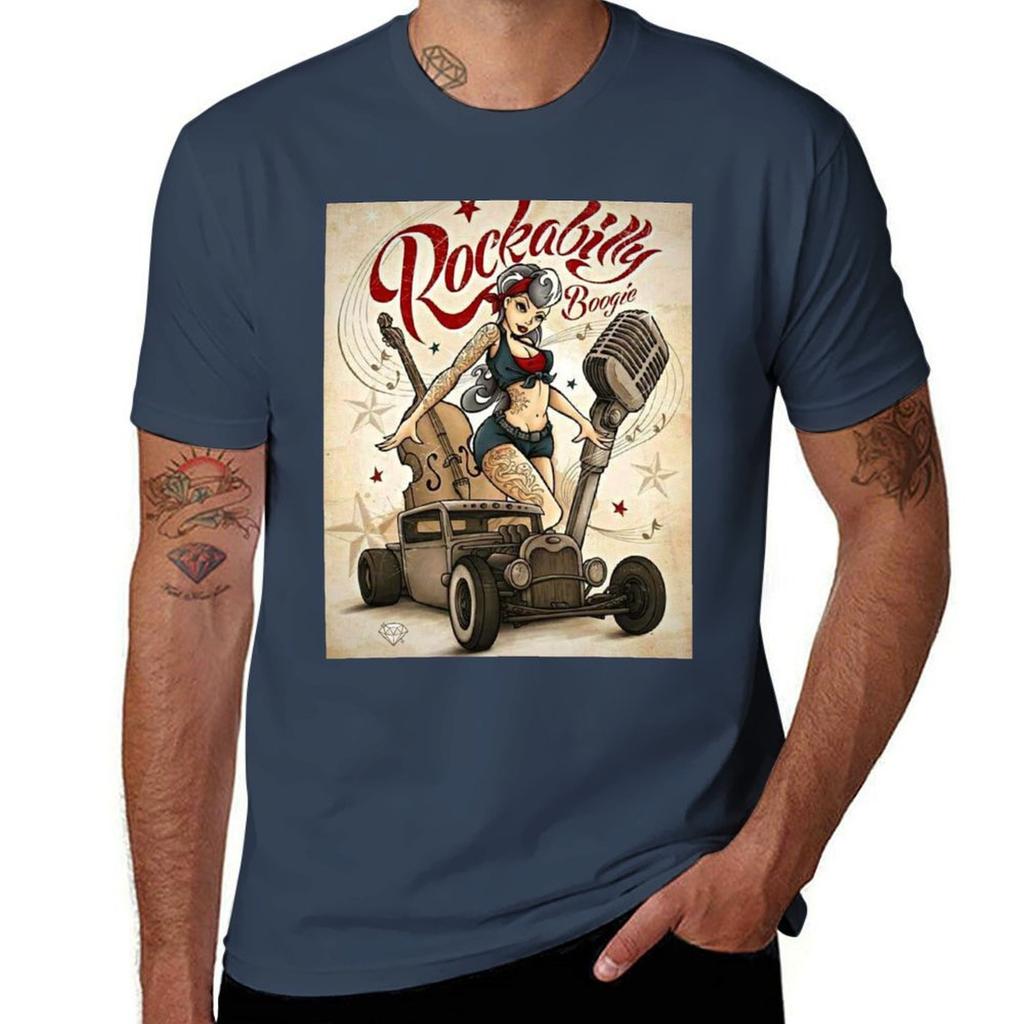 Für 100% Baumwolle Hemden Baumwollhemden Baumwolle t Boogie Rockabilly T-Shirt Mann Packung Männer t