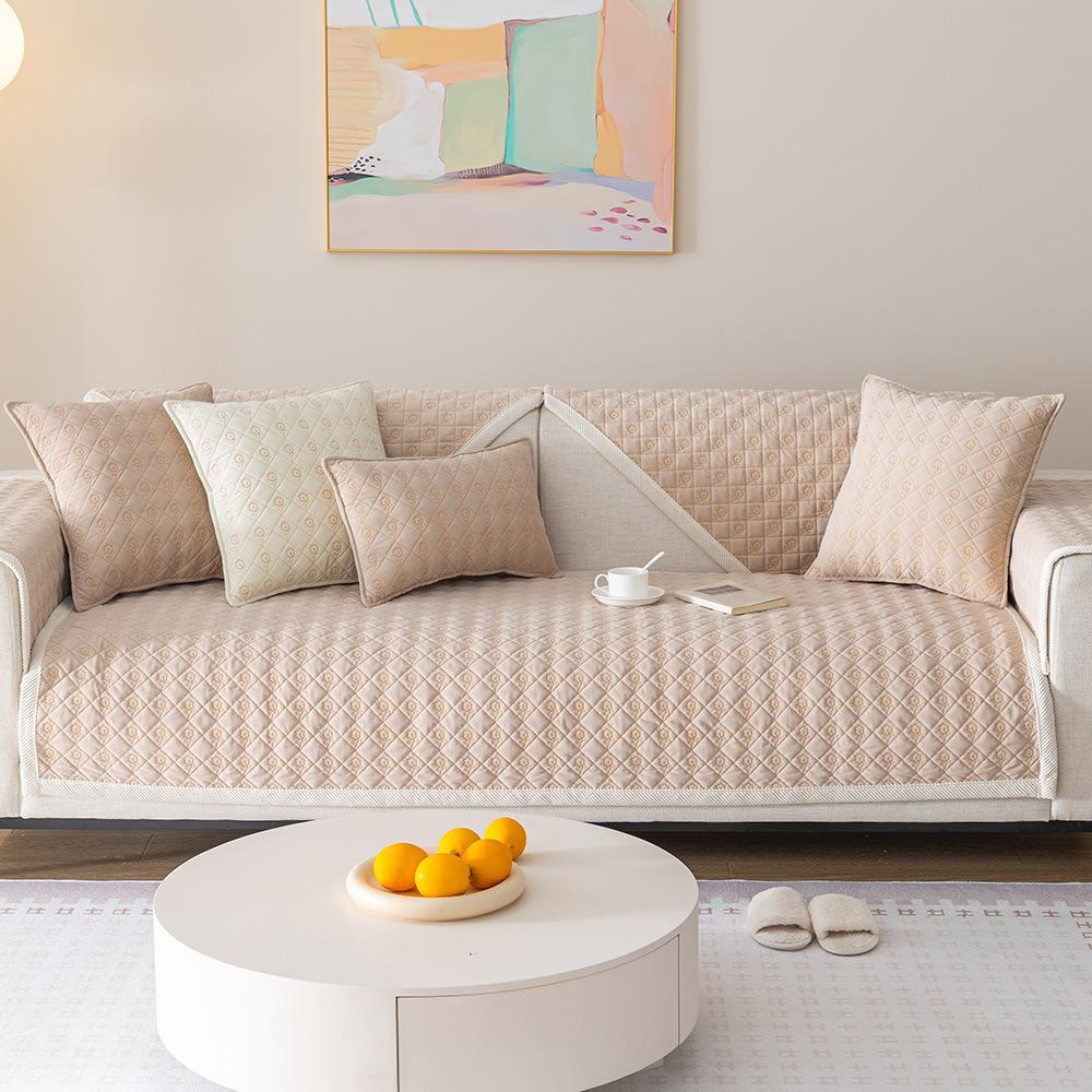 

Подушка для дивана из молочного волокна с маленьким цветком, осенне-зимний плюшевый чехол для дивана, удобное утолщенное полотенце для дивана, универсальный универсальный чехол для дивана 70*70