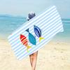 Lobster Stripe Art Beach Towel Green White Background Seafood Theme Design Large Soft Microfiber Bath Blanket