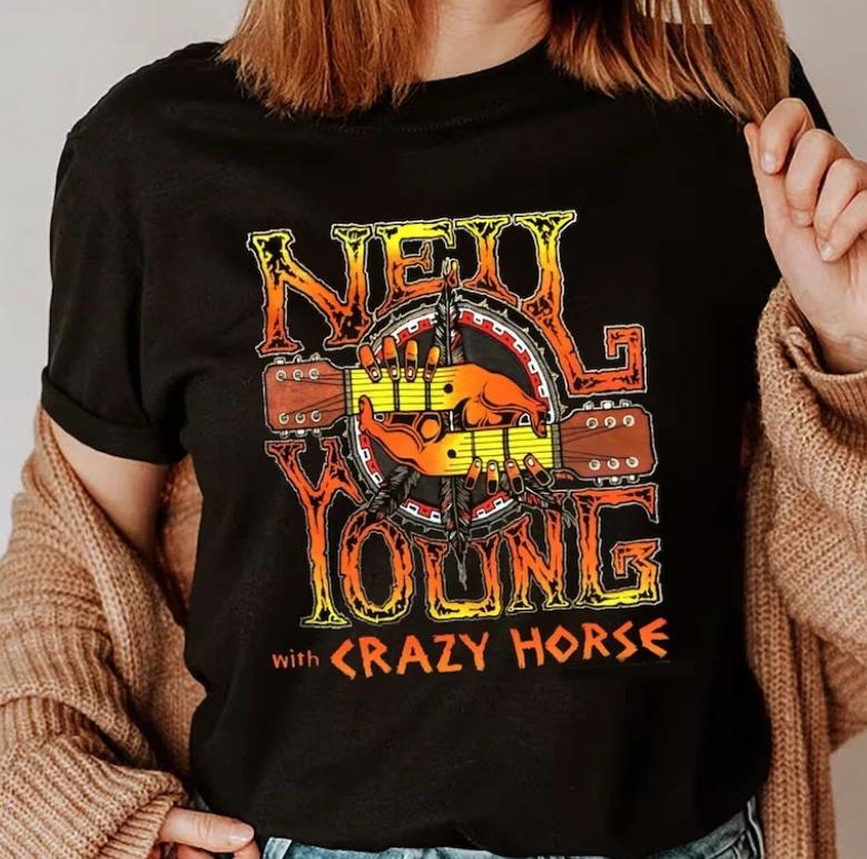 Neil Young With Crazy Horse Band Shirt, Neil Young Retro S