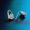 Sterling Silver Moissanite Eight Hearts & Arrows Stud Earrings with K Gold