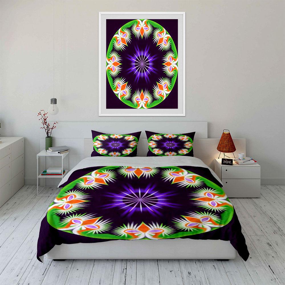 Colorful Decorative Pattern Set Soft Comfortable Duvet Cover Bedding Set Included 1*Duvet Cover & 2*Pillowcases, Gift