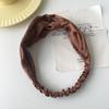 Satin Silk Solid Cross Top Knot Headband Elastic Hair Band Women Girls Scrunchies Hairband Turban Bandanas Hair Accessories