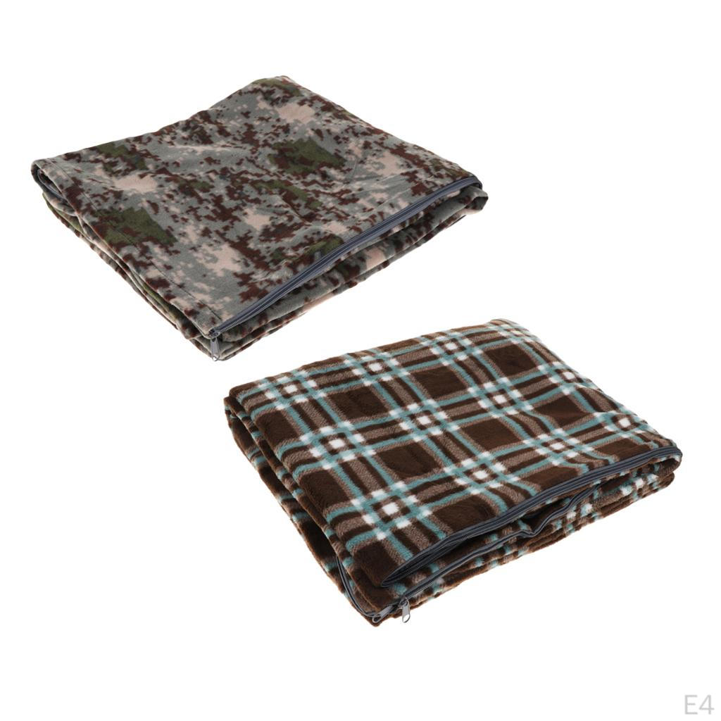 Outdoor Portable Travel Camping Fleece Sleeping Bag Suit Cover Liner Blanket Zipper Quilt Mat