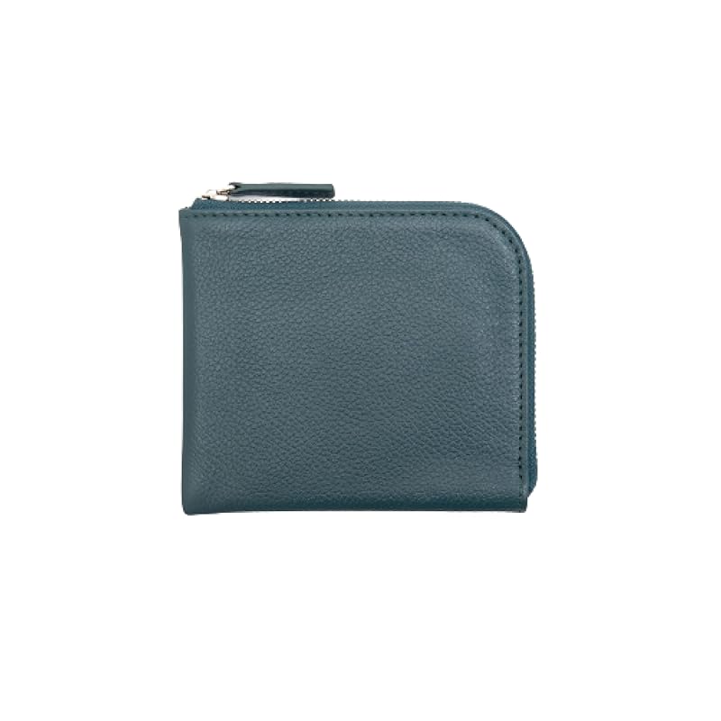 

[Business Leather Factory] L-shaped zipper wallet Water repellent original leather cow leather unisex compact Holds 10 cards coin purse YKK zipper