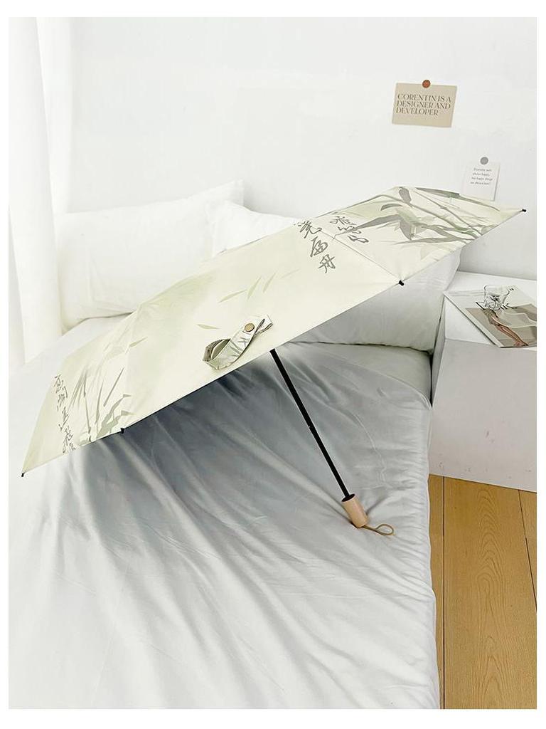 Fully Automatic Vintage Chinese Style UV Protection Folding Sun and Rain Umbrella for Women