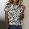 2026 Nova Camiseta Feminina 3D Digital Harajuku Estampa Paisley Persa e Indiana Camiseta Gráfica com Totem de Espírito Mítico
