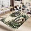 1PC Lion Plant Non-Slip Floor Carpet Compatible for Office&Living Room&Dining room - Flat-Weave Machine- Soft & Pattern-E285