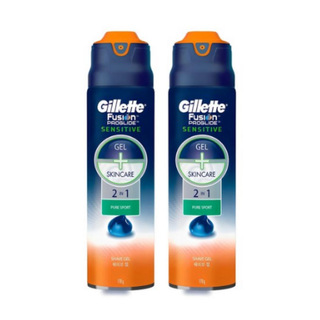 

Гель для бритья Gillette Fusion ProGlide Sensitive 2-в-1 Pure Sport — 170 г (пакет из 2)