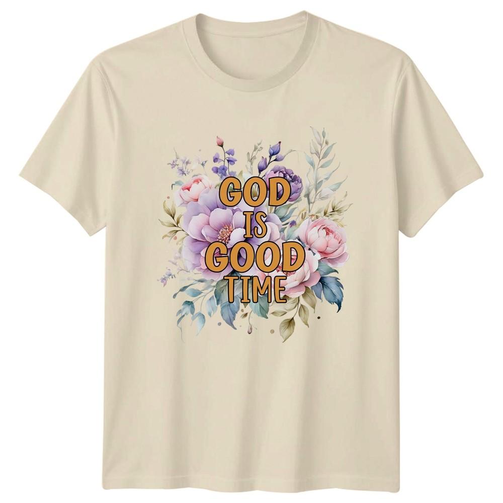 God Is Good Time Unisexs TShirt Floral Christian Faith Christmas Gift For Her