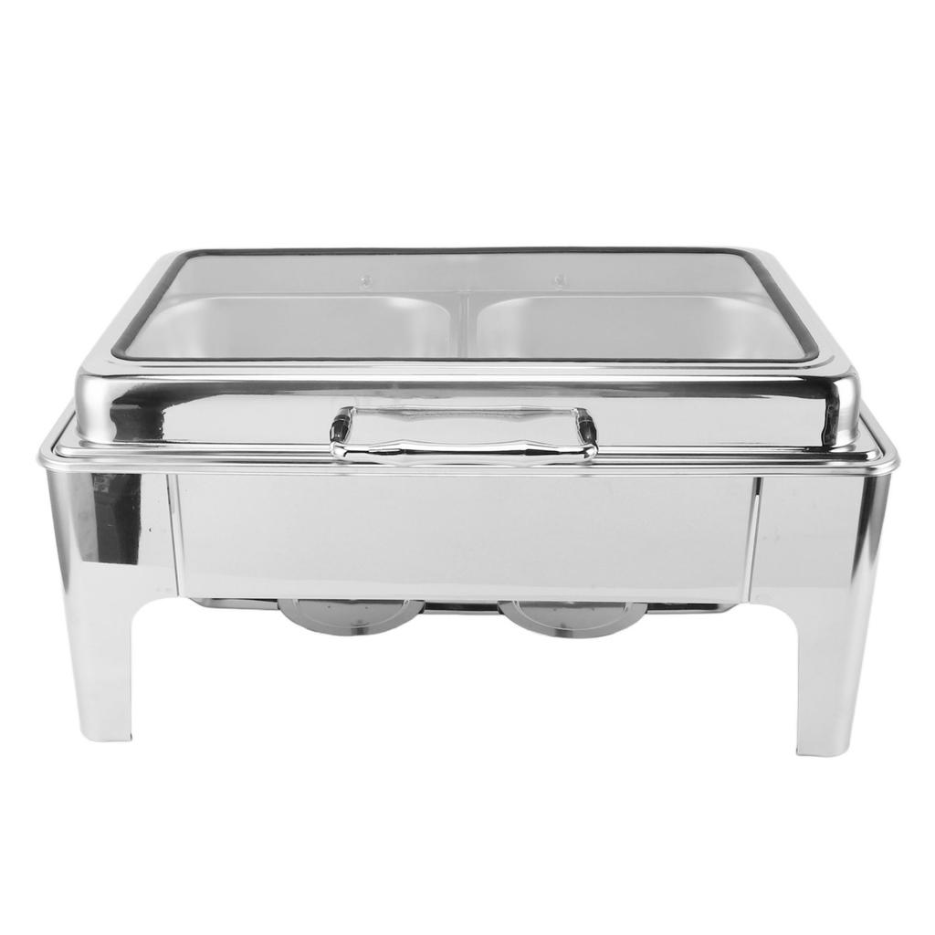 Chafing Dish Buffet Set 9L Stainless Steel Rectangle Alcohol Heated Catering Food Warmer with Food