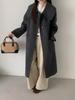 2025 Autumn/Winter Women's Double-Sided Wool Coat, Peter Pan Collar, Extra-Long Korean Fashion Woolen Overcoat