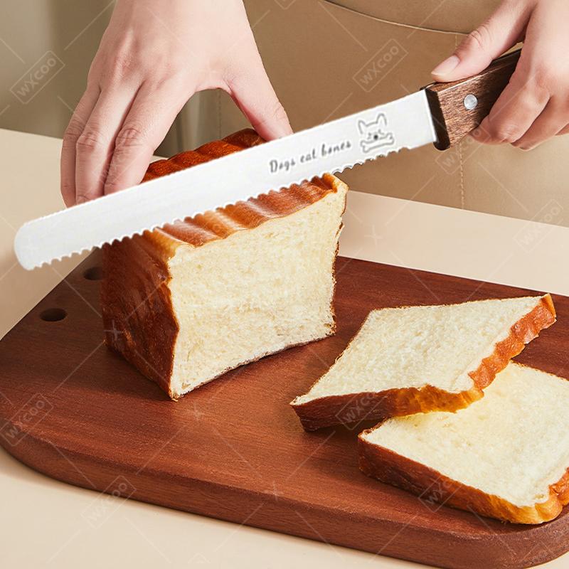 WXCOO Japanese Kitchen Knife Bread Cutter Fruit Vegetable Utility Knife Stainless Steel Forged Boning Butcher Knife Accessories
