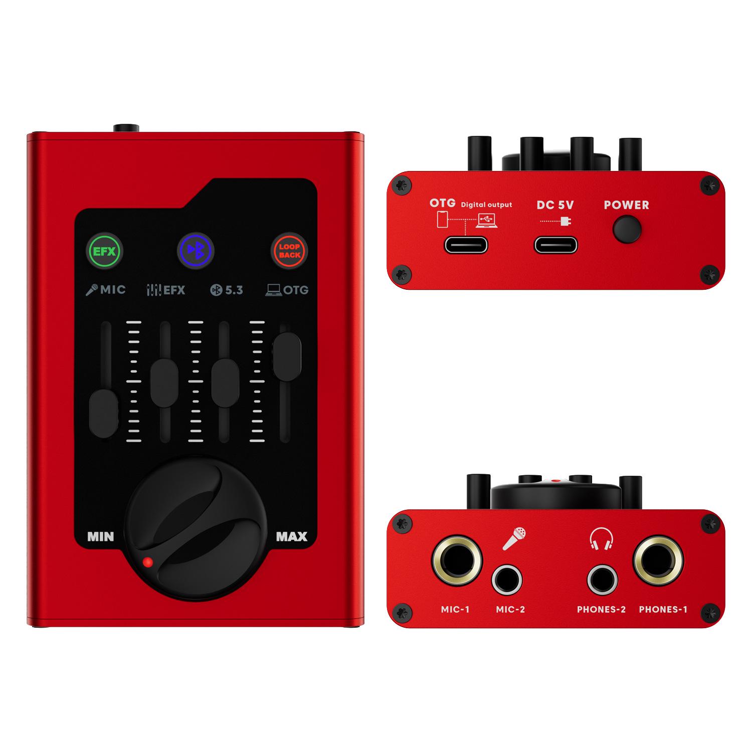 Portable Bluetooth Mini Sound Card for Live Broadcasts and Recording