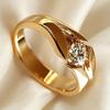 Yanbai Elegant Zirconia Gold Ring – Stylish Engagement Anniversary Gift.
