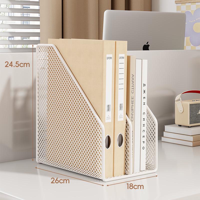 Metal Desktop File Organizer: Hanging Shelf & Storage Basket