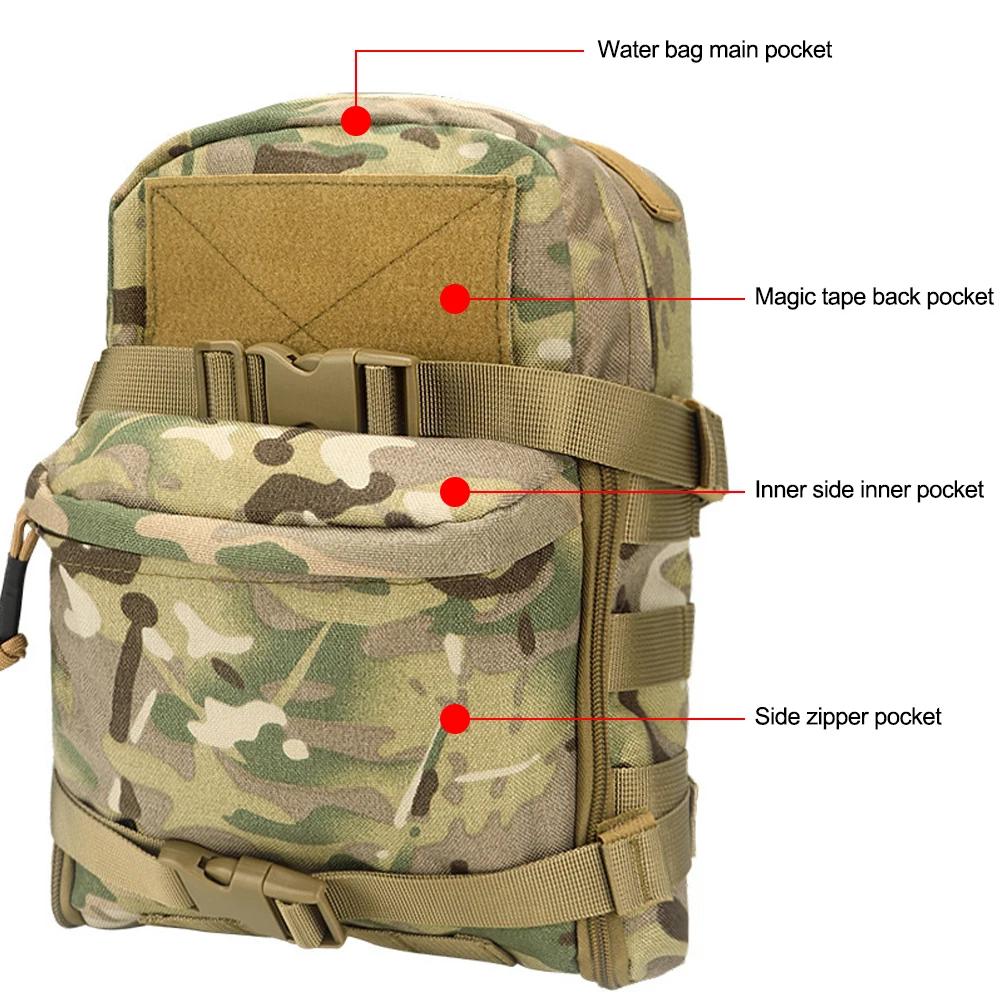 Mini Hydration Bag Outdoor Tactical Backpack Water Bladder Carrier Zipper Pouch Outdoor Hunting Bag 1000D Nylon Outdoor Sports