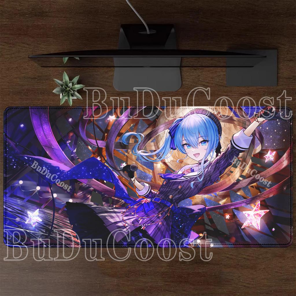 VTuber Hoshimachi Suisei Hololive Mousepad Overlock Keyboard Office Mouse Pad Computer Non-slip HD Printing Anime Girl Desk Mat