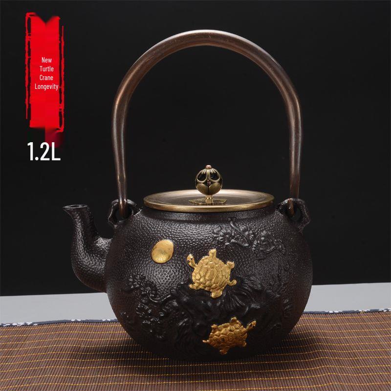 Hand-Forged Japanese Cast Iron Teapot for Gongfu Tea