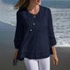 Losse Kant Stiksels Katoen Linnen T-shirt Top