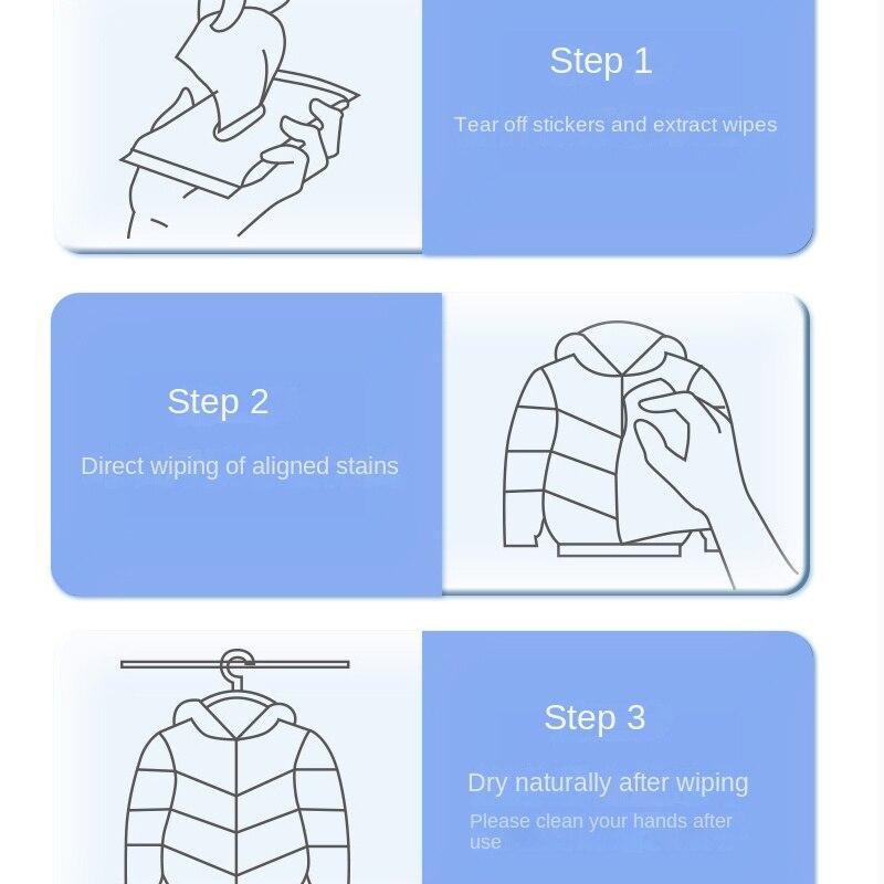 Lingettes nettoyantes pour doudounes Pack familial Élimination rapide des taches Lingettes humides pour vêtements sans lavage