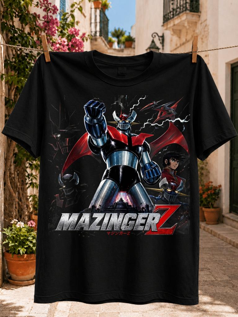 Mazinger Z Robot Battle Graphic Graphic Giant Robot Pilot Character Lightning And Flying Mechanical Unisex All Tshirt