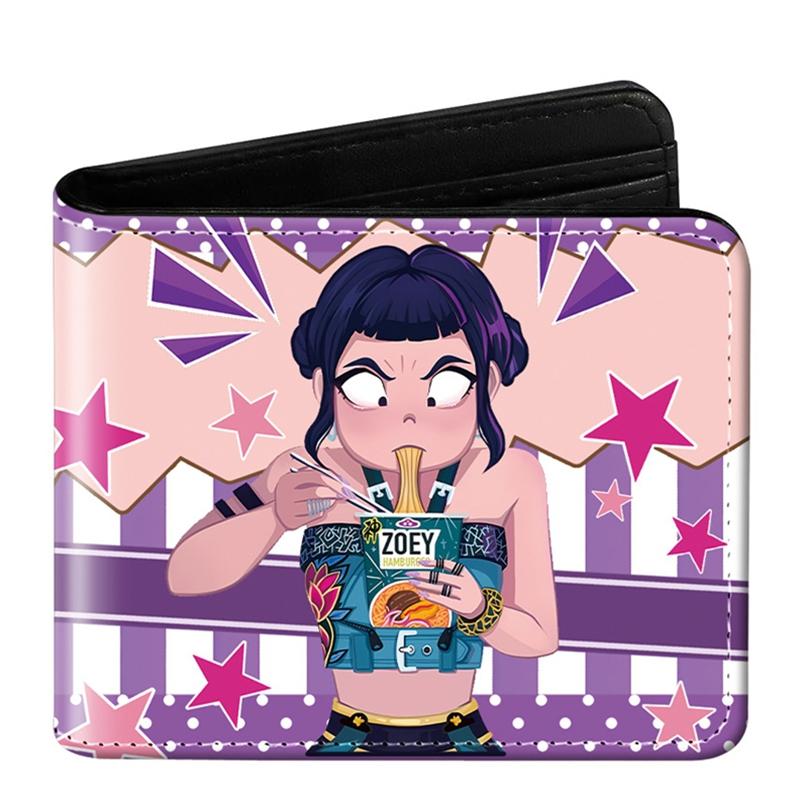Demon Hunter Pu Anime Cartoon Print Short Wallet Rumi Mira Zoey Saja Storage Bag Birthday Gift