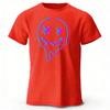 Neon Melting Smiley Face Highquality Pure Cotton Short Sleeved Men Loose Oversized Comfortable Sports Tshirt Street Casual Top