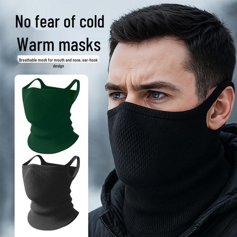 Herren Ohrschlaufe Gestrickte Radsport Gesichtsmaske Schal und Nackenwärmer