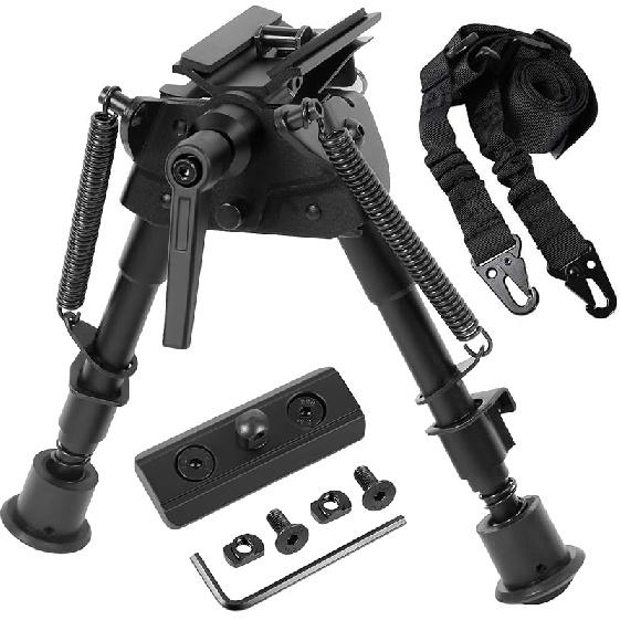 Gogoku Bipod & Sling Combo with Sling Stud Bipod Adapter Pivot Bipod with S Lock Hunting 6 to 9 Inches Bipod