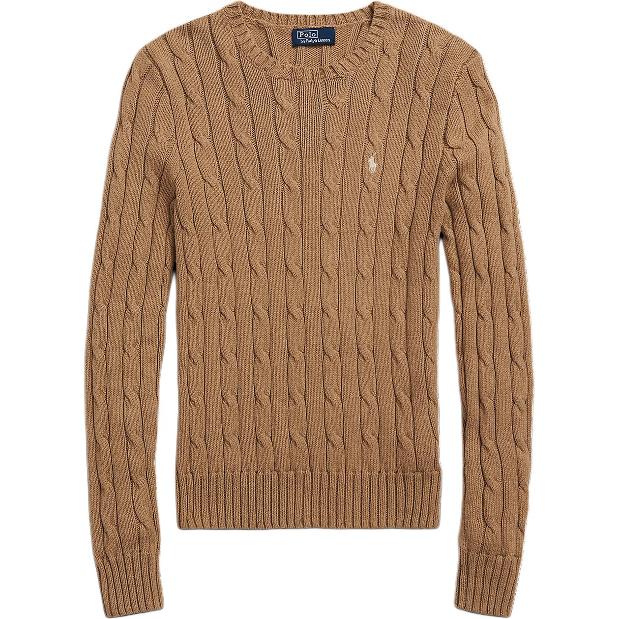 

Polo Ralph Lauren вязаный хлопковый свитер с круглым вырезом женский свитер коричневый WMPOSWENC020915-260 M